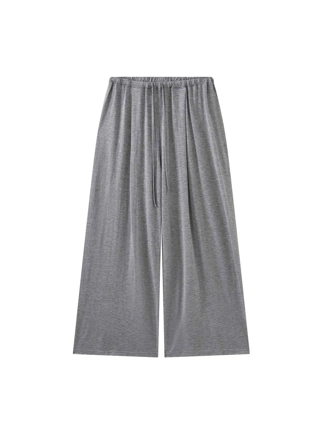 2026 Wool Blending Material Women Casual High Waist Lace-Up Waist Long Pants Fashion Wide Leg Pants Women Clothes Trousers