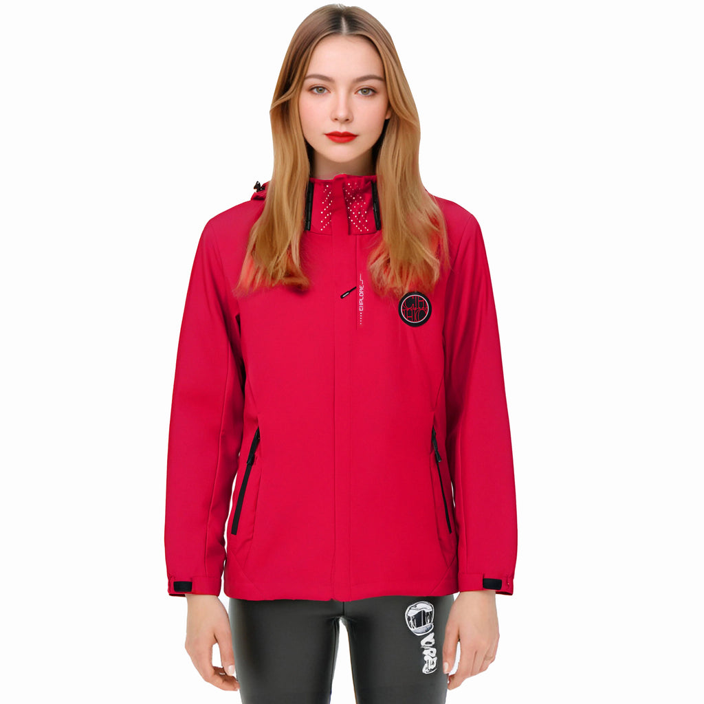 Women Interchange Jacket Spring Outdoor Mountaineering On Foot Jacket Couple Fashion Splicing Color Thin Zipper Coat Male