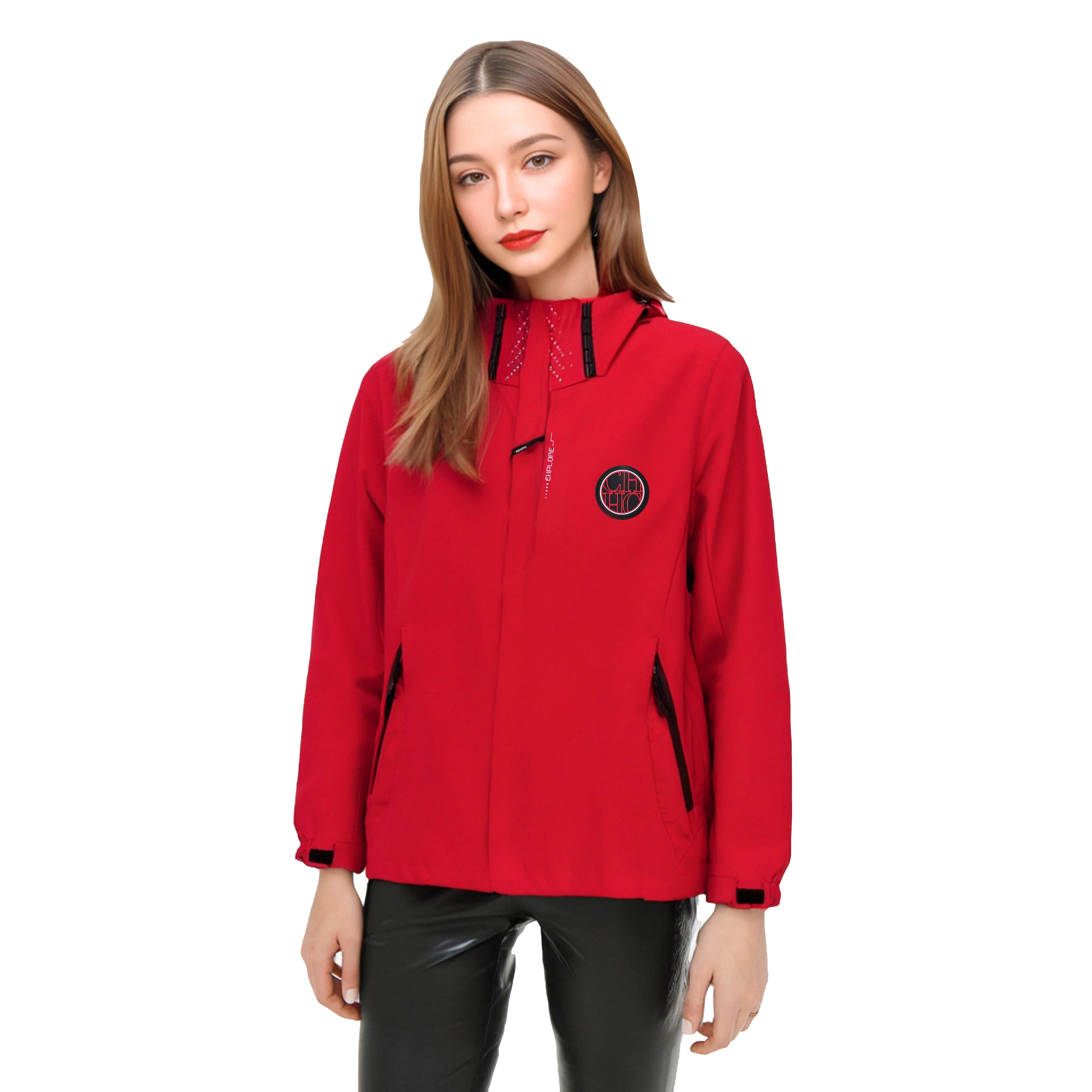 Women Interchange Jacket Spring Outdoor Mountaineering On Foot Jacket Couple Fashion Splicing Color Thin Zipper Coat Male